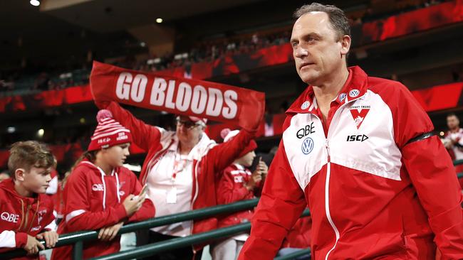 John Longmire faces a rebuild at the Swans. Picture: Getty Images 