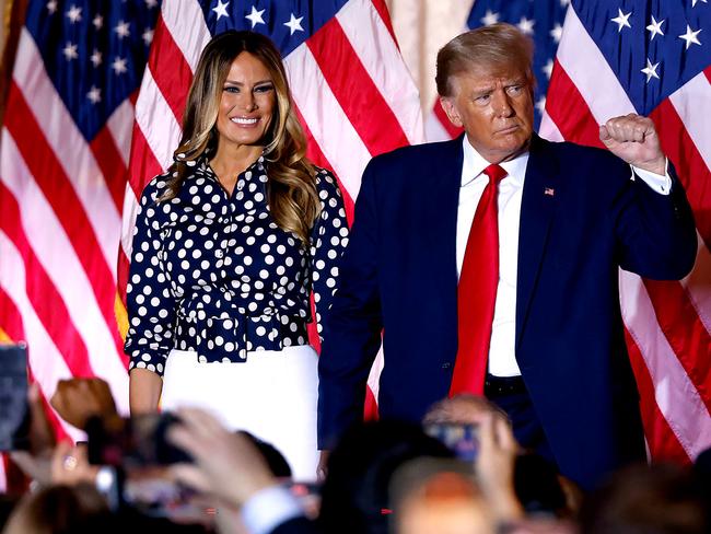 Melania Trump with her husband after he announced his 2024 presidential campaign. Picture: Alon Skuy (AFP)