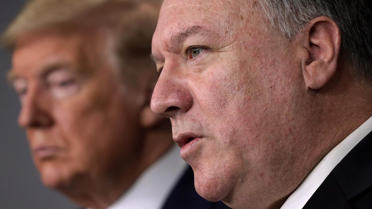 Former US President Donald Trump and CIA director Mike Pompeo in March 2020. Picture: Alex Wong/Getty Images
