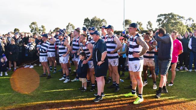 West Gippsland league grand final match 2024 — Phillip Island Bulldogs V Nar Nar Goon "The Goon" Football Club at Garfield Recreation Reserve on September 14, 2024: Nar Nar Goon Football Club: WINNERS. Picture: Jack Colantuono