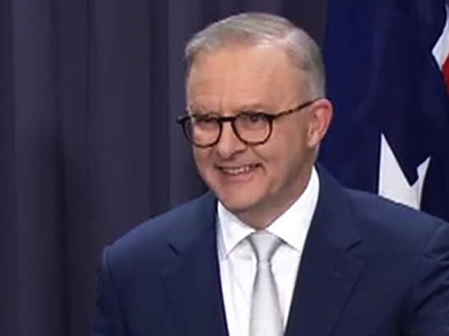 27-02-2024 - Prime Minister Anthony Albanese holds a press conference to announce that the governments tax cuts have passed  Parliament.