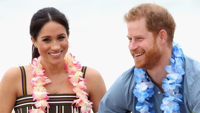 Harry and Meghan at Sydney’s Bondi Beach during their 16-day tour of Australia and the South Pacific in 2018. Picture: Getty Images