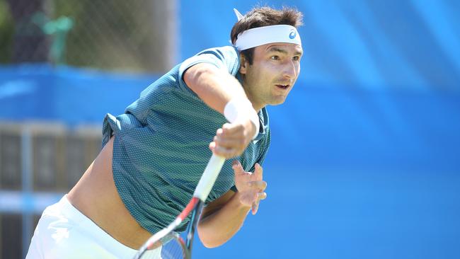 Australia’s Marinko Matosevic lost in the final round of qualifying at the City of Onkaparinga’s ATP Challenger to Canada’s Peter Polansky. Picture: Stephen Laffer.