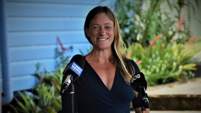 Georgia Foster Eyles receiving a NSW Government Community Service Award from NSW Premier Gladys Berejiklian at Nymboida Community Hall on Monday, October 26. Picture: Bill North