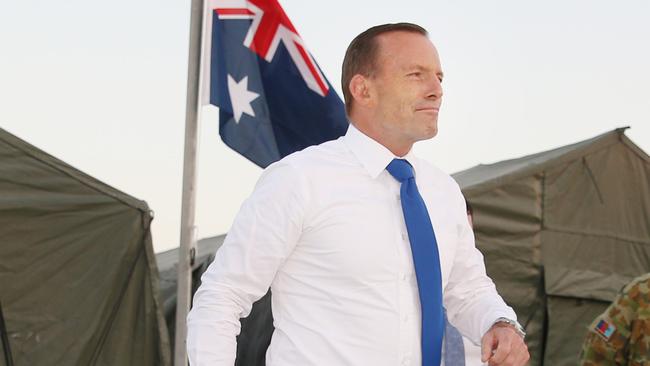 The Prime Minister Tony Abbott along with Air Chief Marshal Mark Binskin, AC, Chief of the Defence Force and the new Minister for Defence Kevin Andrews visited Royal Australian Air Force personnel based in the Middle East. He met with ADF personnel and spoke with Air Commodore Steve Roberton the Commander AustraliaÕs Air Task Group. Pic by Gary Ramage