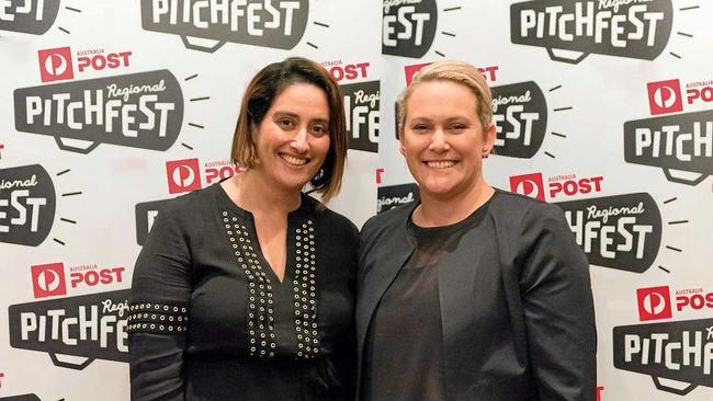 Australia Post General Manager of Small Business Rebecca Burrows and Regional Pitchfest founder Dianna Sommerville. Picture: Travis Longmore