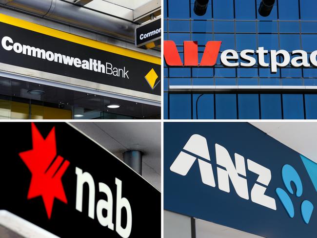 COMPOSITE 4:3 - Australia's four big banks Commonwealth, Westpac, NAB, ANZ. Picture: NCA Newswire