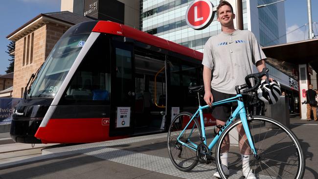 Mitchell van Homrigh pictured in Randwick at the start of the Great Light Rail race. Picture: Damian Shaw