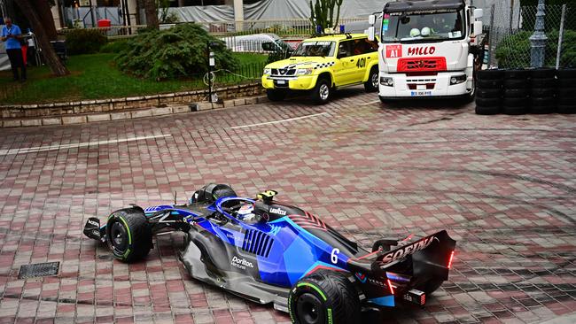 Latifi spins off the track again at Monaco.