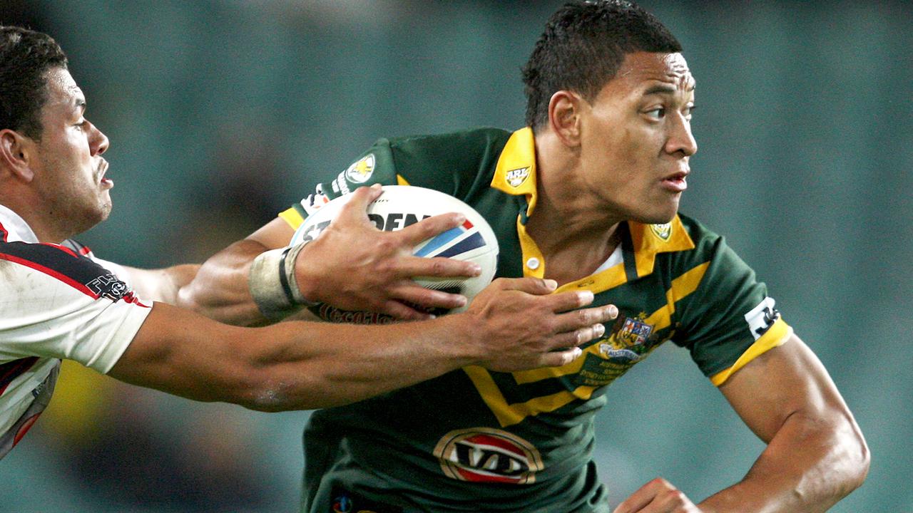 Israel Folau in action for the Kangaroos