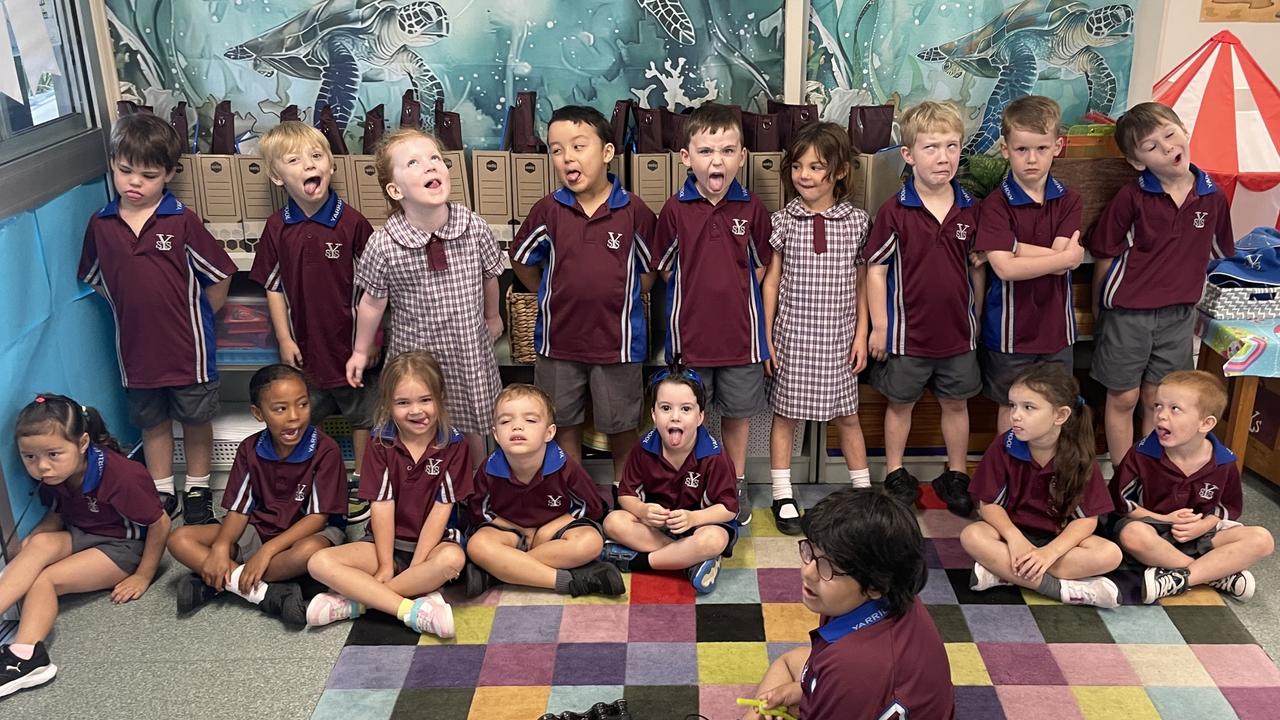 The Prep students of Yarrilee State School celebrate their first year of school.