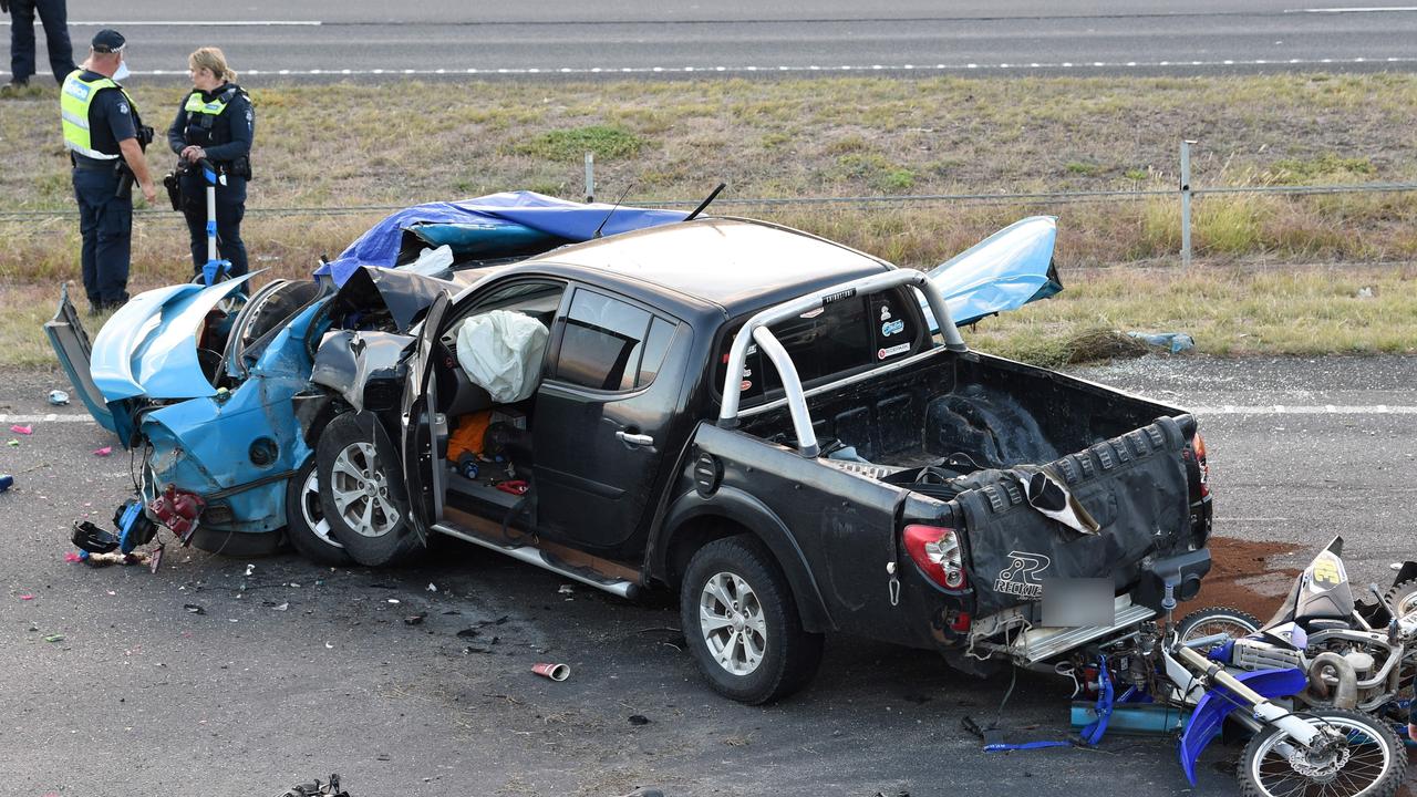 The scene of the fatal smash on the Geelong Ring Road in March 2023. Picture: David Smith