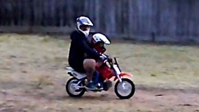 A father was caught on camera taking his son for a joy ride through Pines Flora and Fauna Reserve.