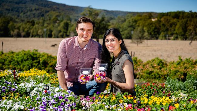 Bloom edible flower owners James and Katie Geralds