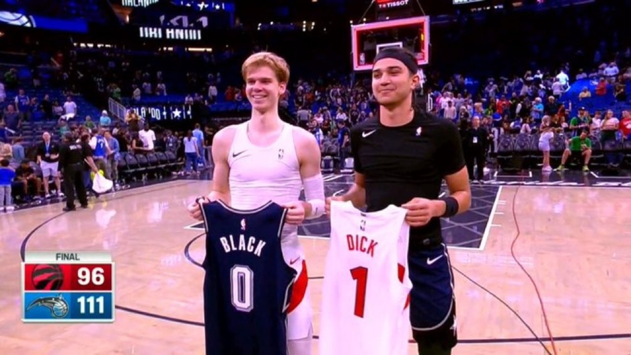 Gradey Dick and Anthony Black NBA jersey swap photo goes viral