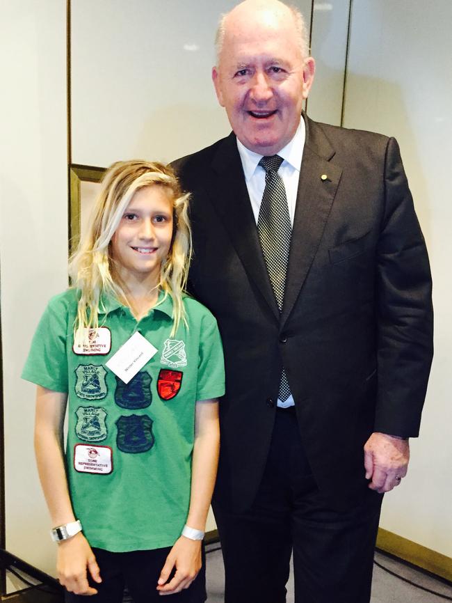 Meeting Governor-general Peter Cosgrove in 2015.