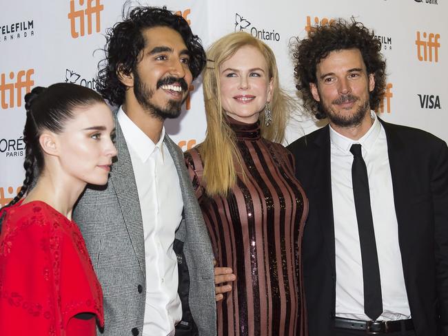 Rooney Mara, Dev Patel, Nicole Kidman and director Garth Davis on the red carpet for the premier of Lion at the Toronto International Film Festival. Picture: AP