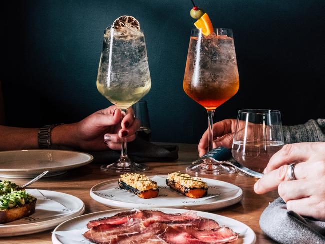 Portuguese spritz and snacks at Rascal in Sydney Rd, Brunswick.