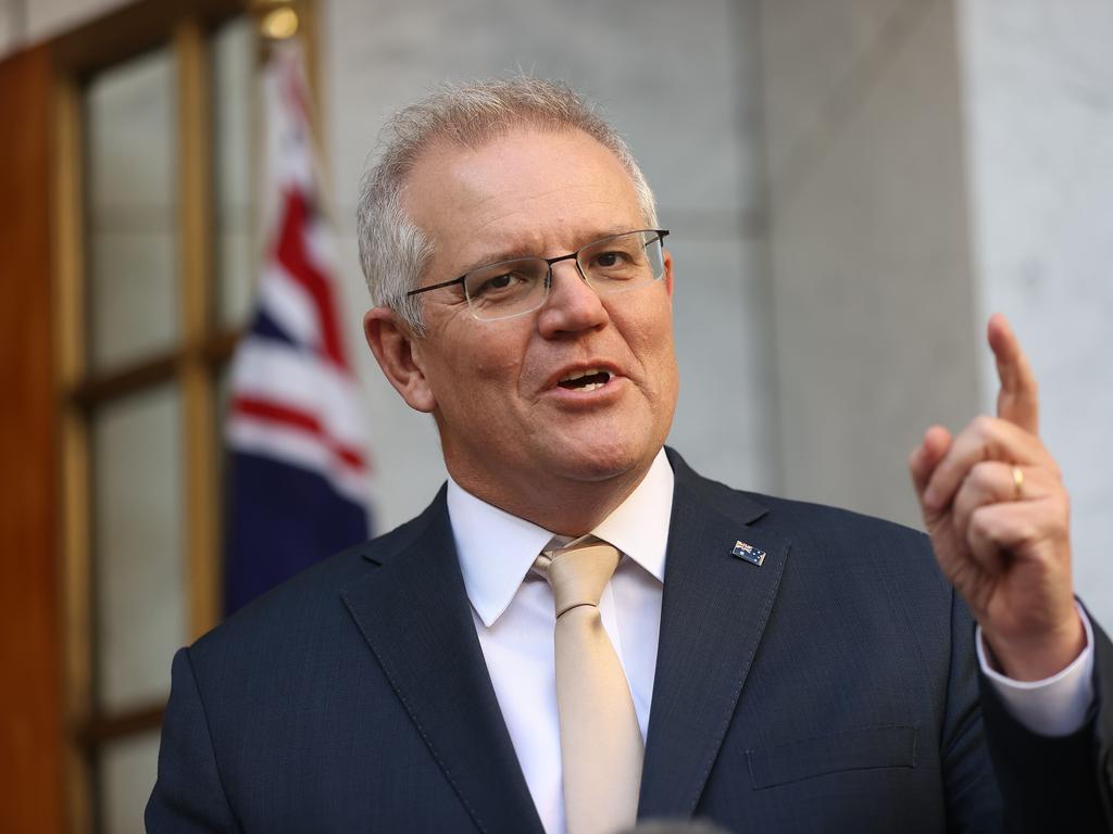 Prime Minister Scott Morrison says he is looking forward to having vaccine targets met by the end of the year to ensure “we can have everyone around the table”. Picture: NCA NewsWire/Gary Ramage