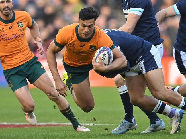 Joseph-Aukuso Suaalii was a rugby player at King’s School before heading to the NRL with the Roosters. Picture: ANDY BUCHANAN / AFP