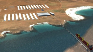 A concept of the proposed new port planned at Port Spencer on the Eyre Peninsula.