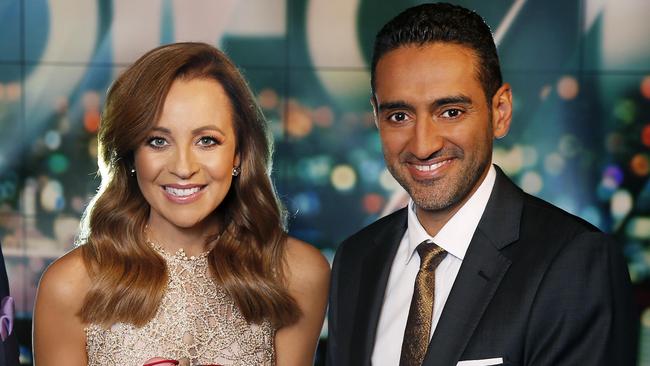 Ten Network talent Waleed Aly and Carrie Bickmore from The Project.