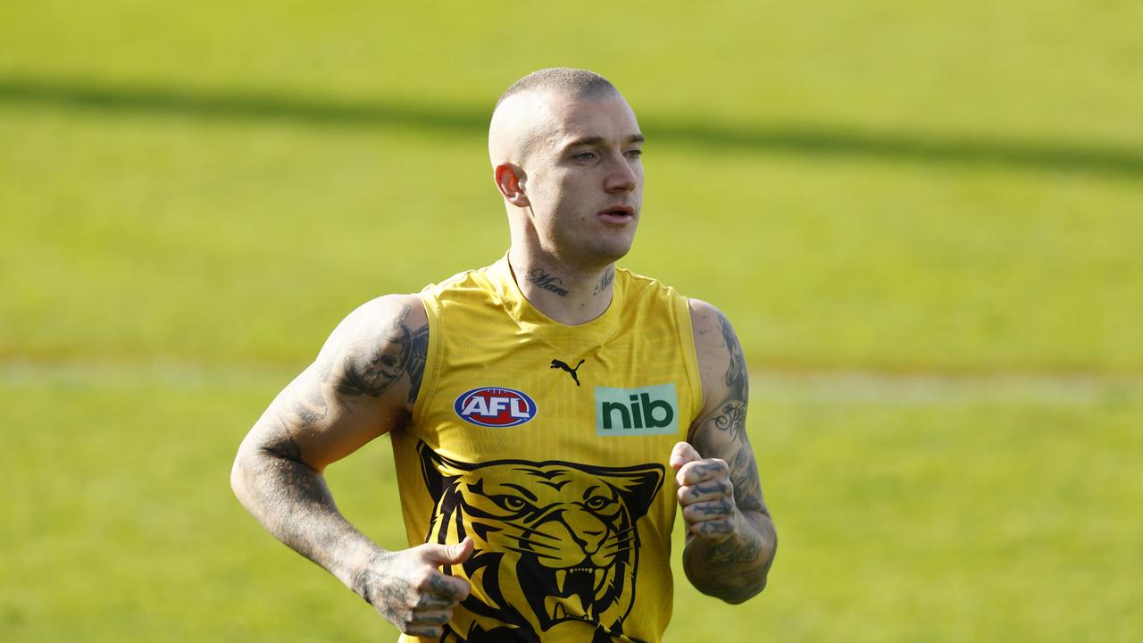 The Tigers are unsure when Dustin Martin will be back. Picture: Darrian Traynor/Getty Images