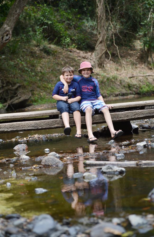 Tyson and Corey Gallagher from Townsville at Cedar Grove in the Amamoor State Forest. Photo Renee Pilcher / The Gympie Times