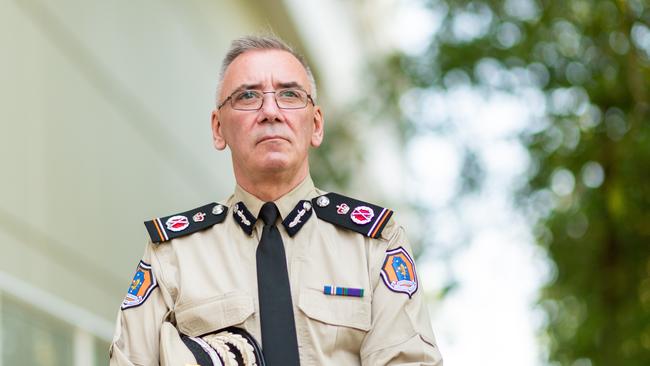 Corrections Commissioner, Scott McNairn, update the media on the overnight Darwin Correctional Centre incident. Picture: Che Chorley