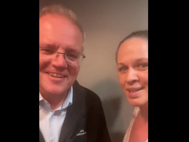 Another woman criticised Mr Morrison in a video after stopping him for a selfie. Credit: Supplied