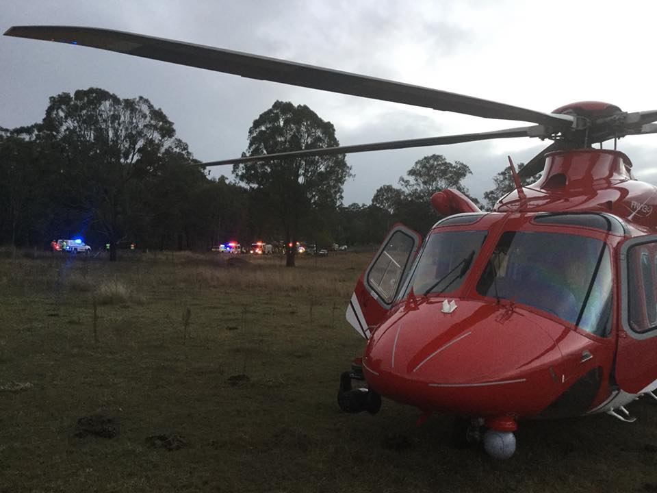 The woman was airlifted to Brisbane with life-threatening injuries. Photo: Contributed.