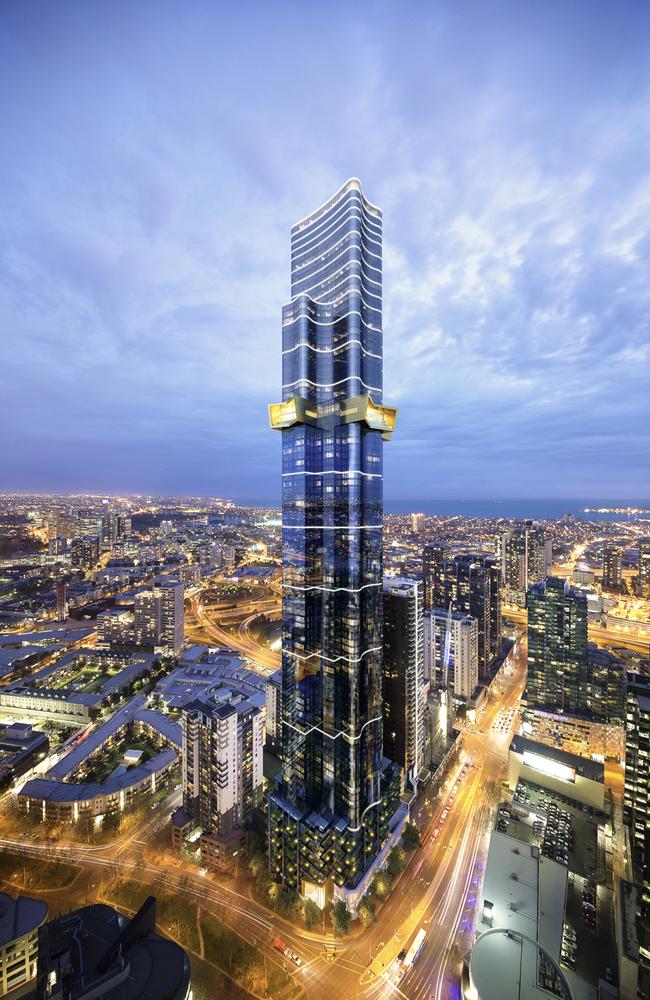 Australia 108 will stand 319m tall, 25m higher than the Eureka Tower.