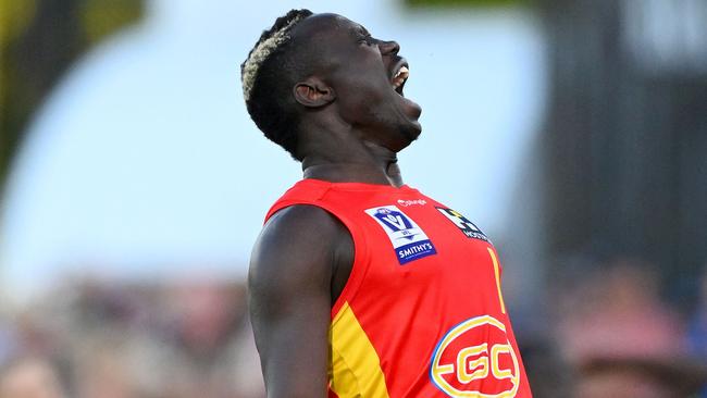 Mabior Chol is a name clubs are watching. (Photo by Morgan Hancock/AFL Photos via Getty Images)