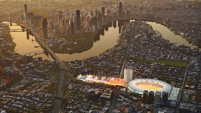 Renders of the Gabba Stadium ahead of the Brisbane 2032 Olympic and Paralympic Games. Source: Queensland Government