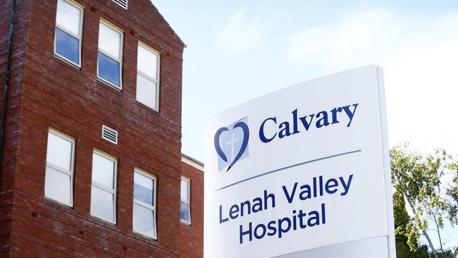 Hobart Hospitals private and public are pictured as the coronavirus / COVID-19 pandemic worsens. Calvary Lenah Valley Hospital, Augusta Road, Lenah Valley / New Town. Picture: MATT THOMPSON