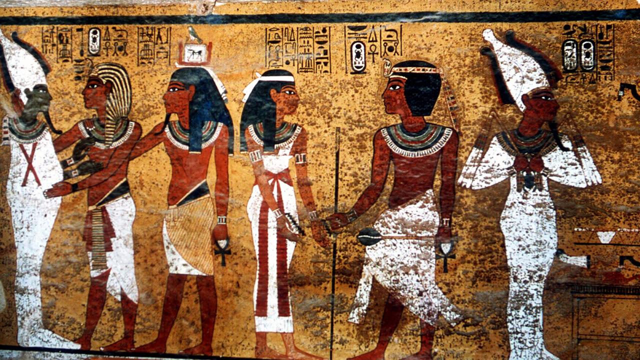 Ancient paintings from King Tut’s tomb. Picture: Supplied