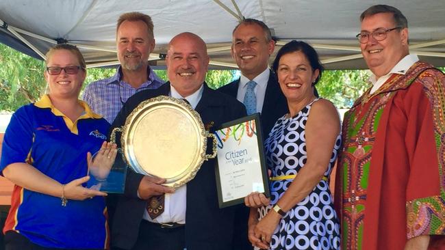 Gerry Lyons receives the Citizen of the Year Award in 2016.