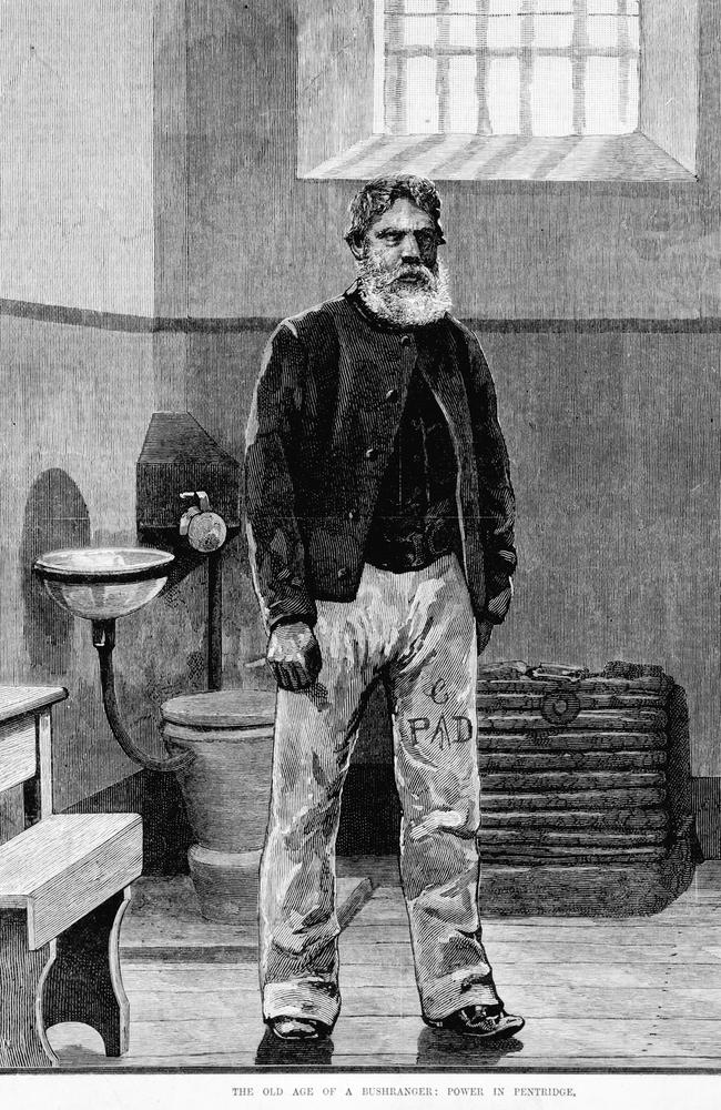 Print published in The Australasian Sketcher showing Harry Power in old age in Pentridge Prison cell. Picture: State Library of Victoria