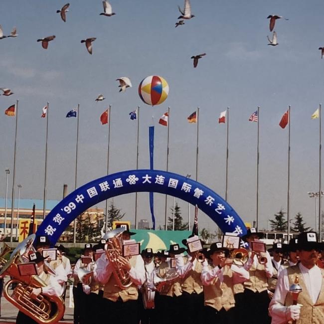 The Derwent Valley Concert Band performing in China in 1999. Picture: Supplied