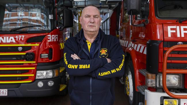 United Firefighters Union boss Peter Marshall is pushing for a new allowance. Picture: Aaron Francis