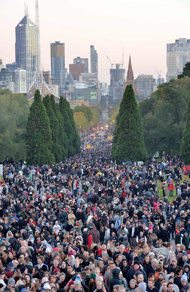 Braving Melbourne’s coldest morning of the year. Picture: Nicole Garmston