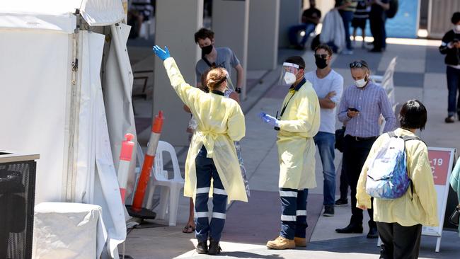 Covid-19 testing at the Royal Adelaide Hospital. Picture: NCA NewsWire / Kelly Barnes