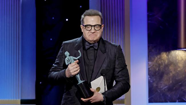 “I never would have believed that I would have been offered the role of my life in this character,” Brendan Fraser accepts Best Lead Actor at the 2023 SAG Awards. Photo: Getty