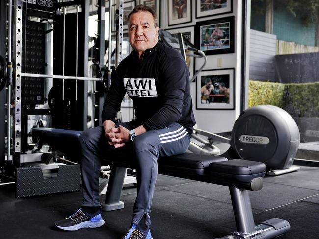 Fenech in his gym. Picture: Sam Ruttyn