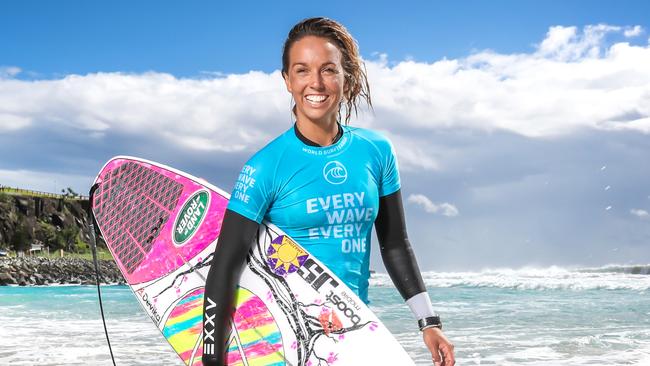 Sally Fitzgibbons is chasing a third crown at Bells Beach. Pic: Nigel Hallett