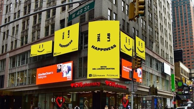 Pushkin has experimented with billboard ads to intrigue people who may be new to the podcast format. PHOTO: PUSHKIN INDUSTRIES