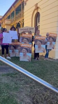 Protest outside Maryborough Courthouse