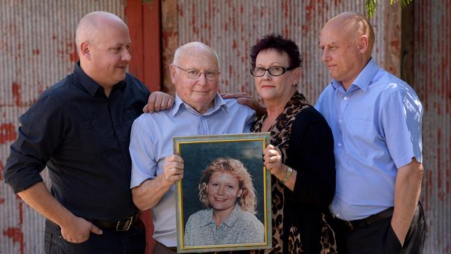 Paul, Martin, Rosalyn and Craig Bradshaw with a favourite portrait of their beloved family member Anthea Bradshaw-Hall. Picture: Keryn Stevens