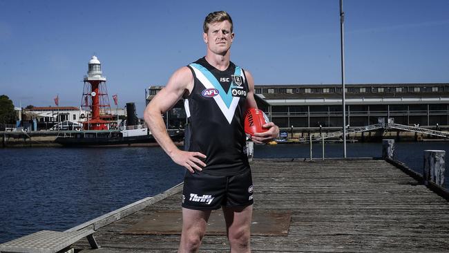 Tom Jonas will be Port Adelaide’s sole captain in 2020. Picture: Sarah Reed