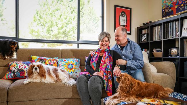 Mel Dzelde with her husband Chris in 2021 at their Nairne home. Picture: Tom Huntley